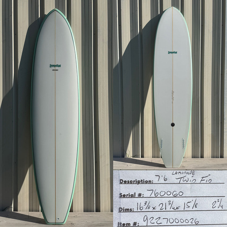7'6 Lemon Breeze (Twin Fin)