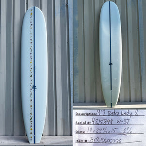 9'2 Retro Lady 2 w/pressed flower inlay